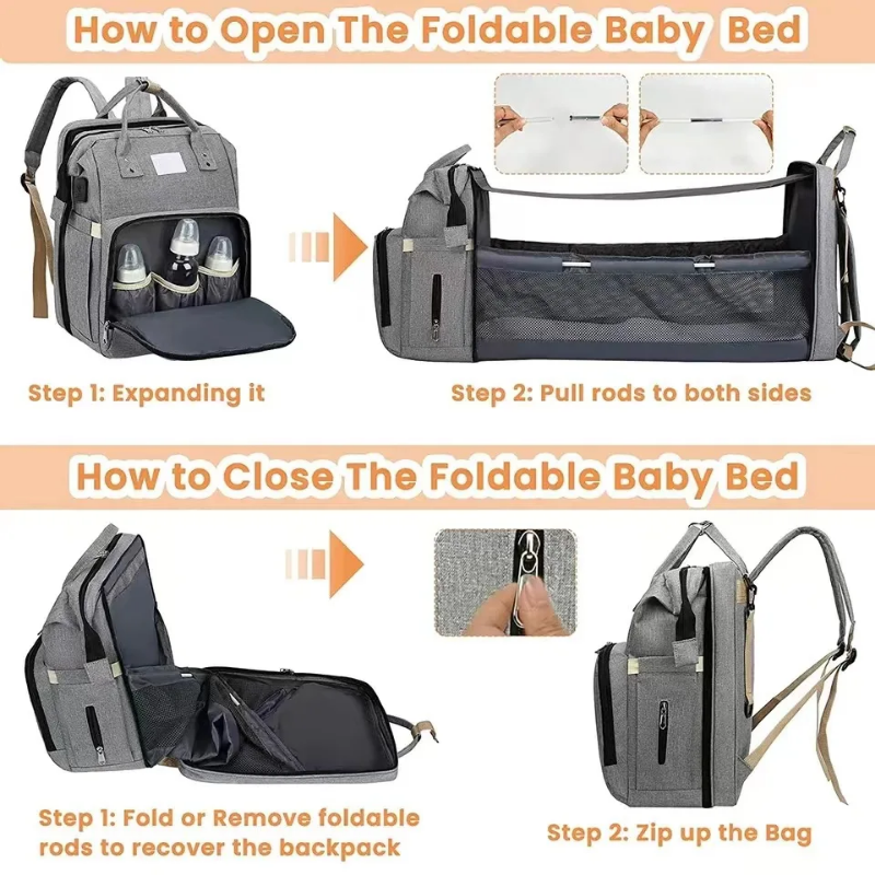 Foldable baby travel crib and storage bag for busy on the go parents