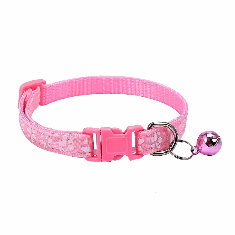 Adjustable pet collar for small animals with matching coloured bell