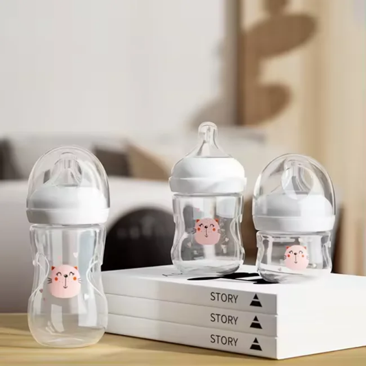 3 size choice clear baby bottle - BPA FREE silicone nipple