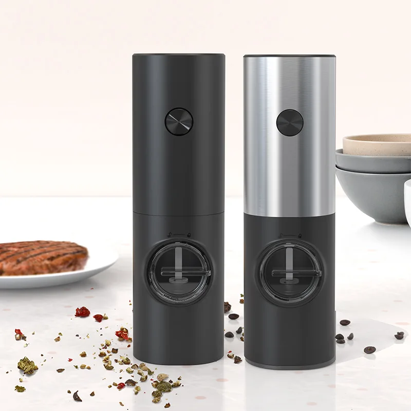 2pcs automatic salt and pepper grinder set with LED lights for precision