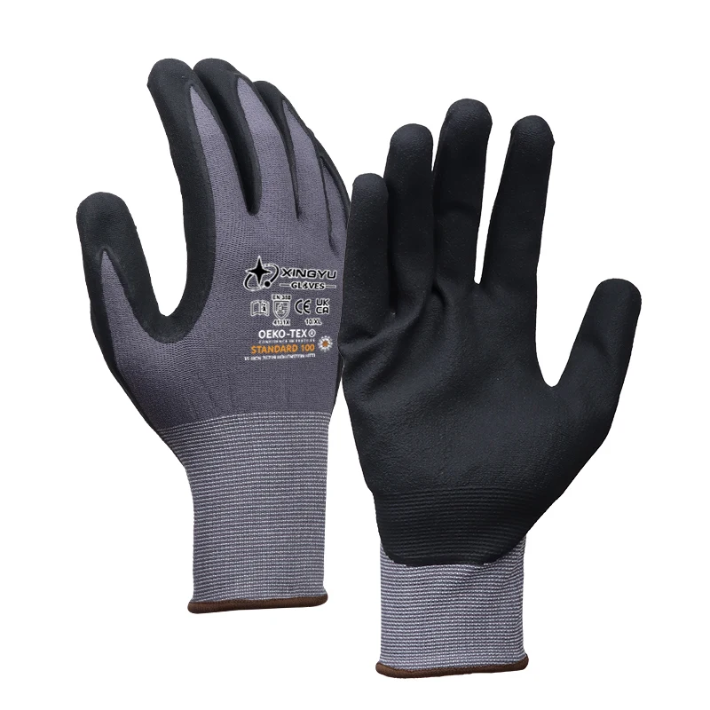 Nylon/Spandex garden and work gloves - breathable with no slip grip material