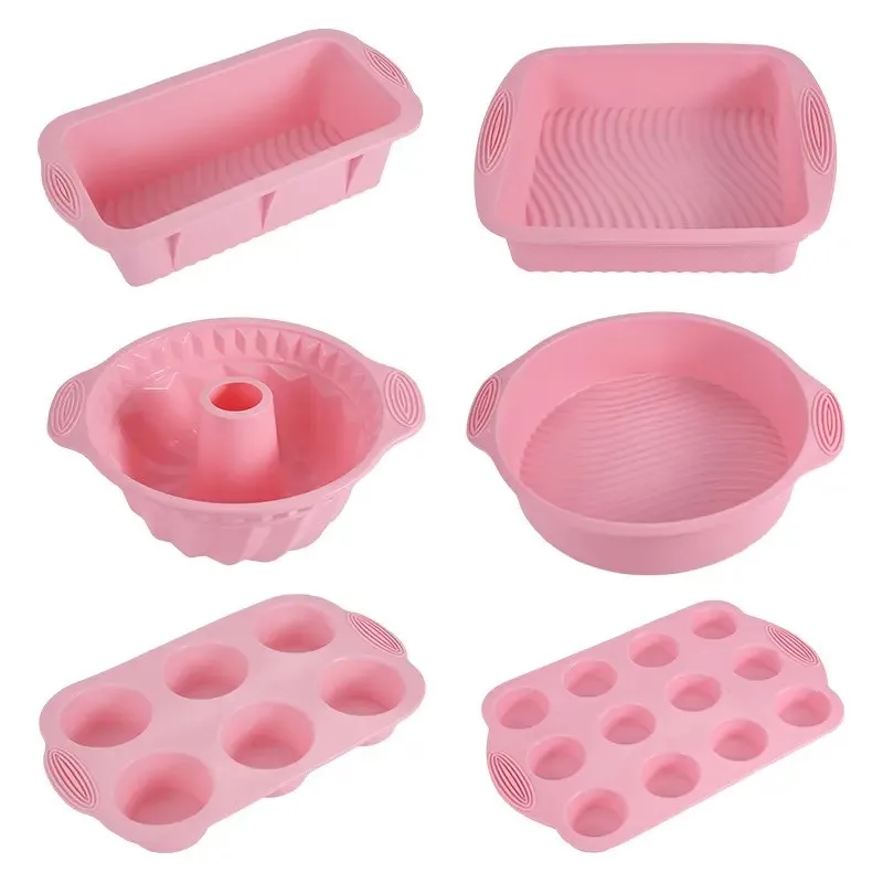 6PCS silicone food grade cakes and bread pans - ideal for beginner bakers