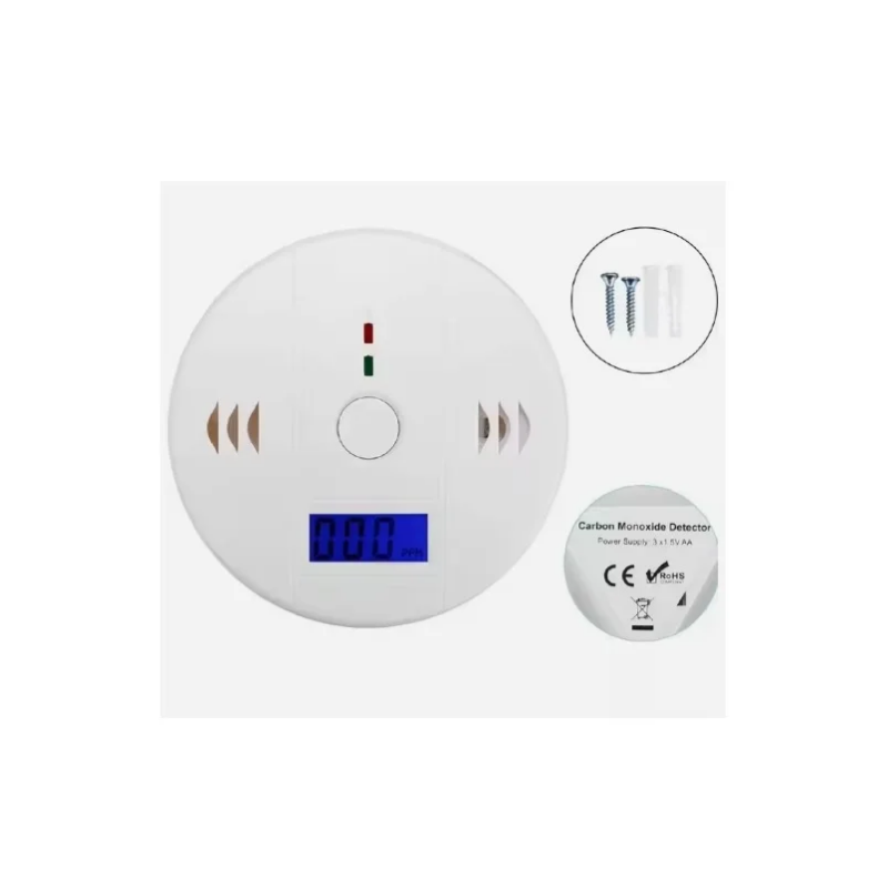 Battery powered carbon monoxide detection alarm for home security