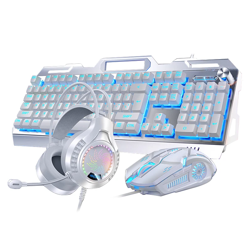 Mechanical keyboard, mouse and wired headphones combo set