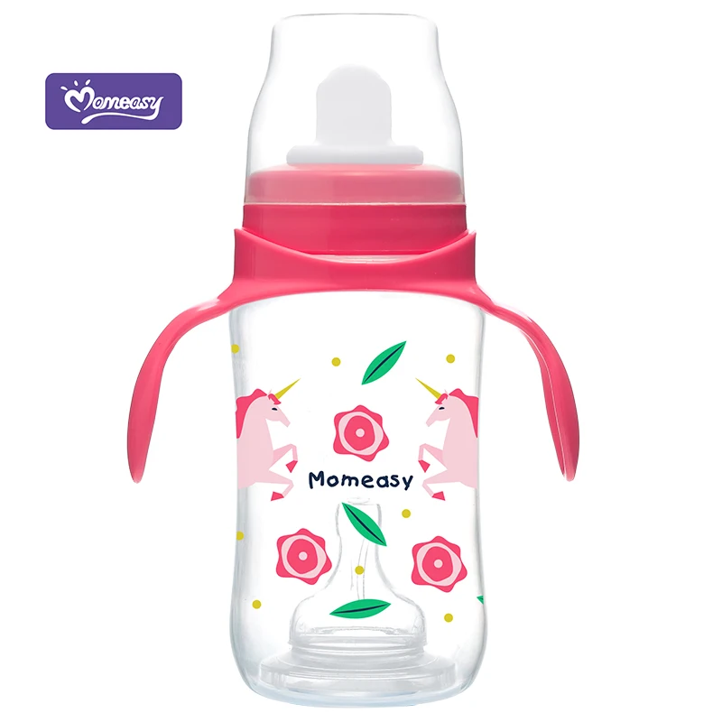 360ml plastic juice bottle with handles for older babies - included anti colic nipple for bedtime milk