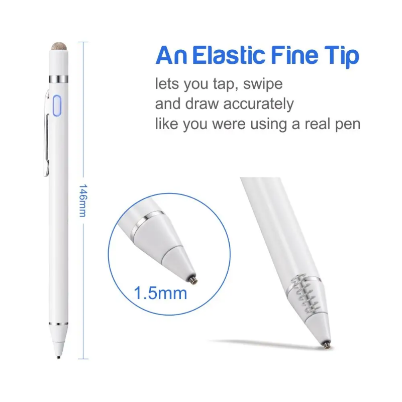 Phone and tablet universal stylus, 2 in 1 tips - no Bluetooth needed