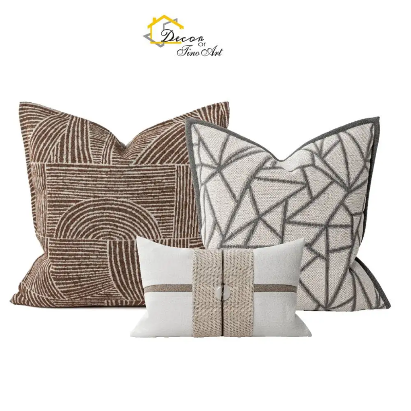 24" modern design throw pillow covers with embroidery