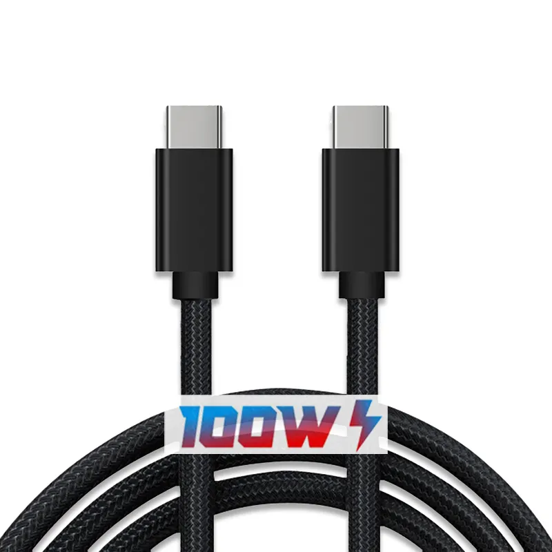 100w 20V flexible nylon cable, type C data/charger cable, 1m length