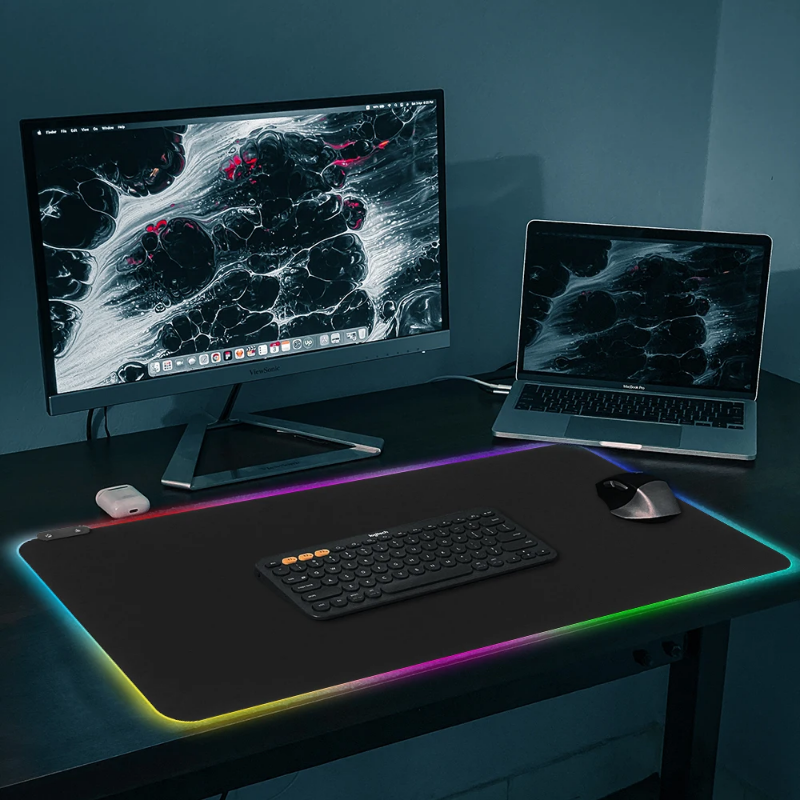 RGB gaming mouse and keyboard pad - stylish and desk protective