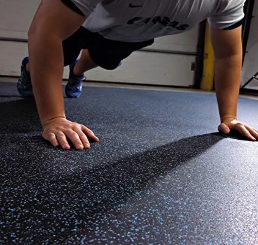 Home gym rubber base mats for floor protection and comfort