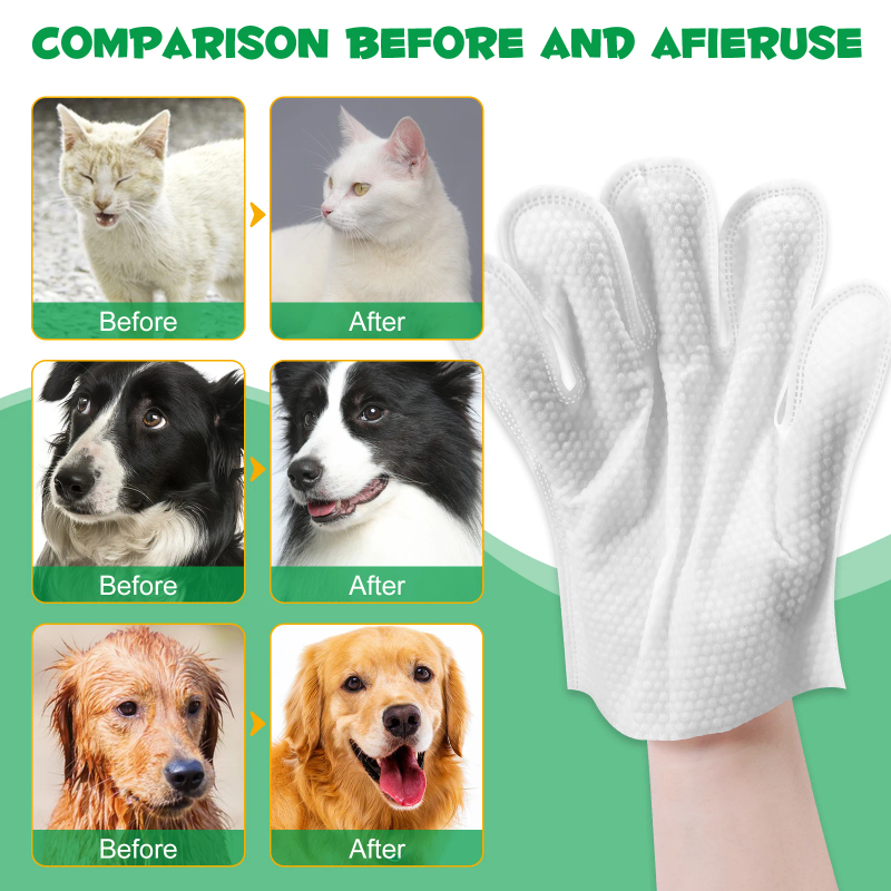 Disposable hypoallergenic pet grooming gloves