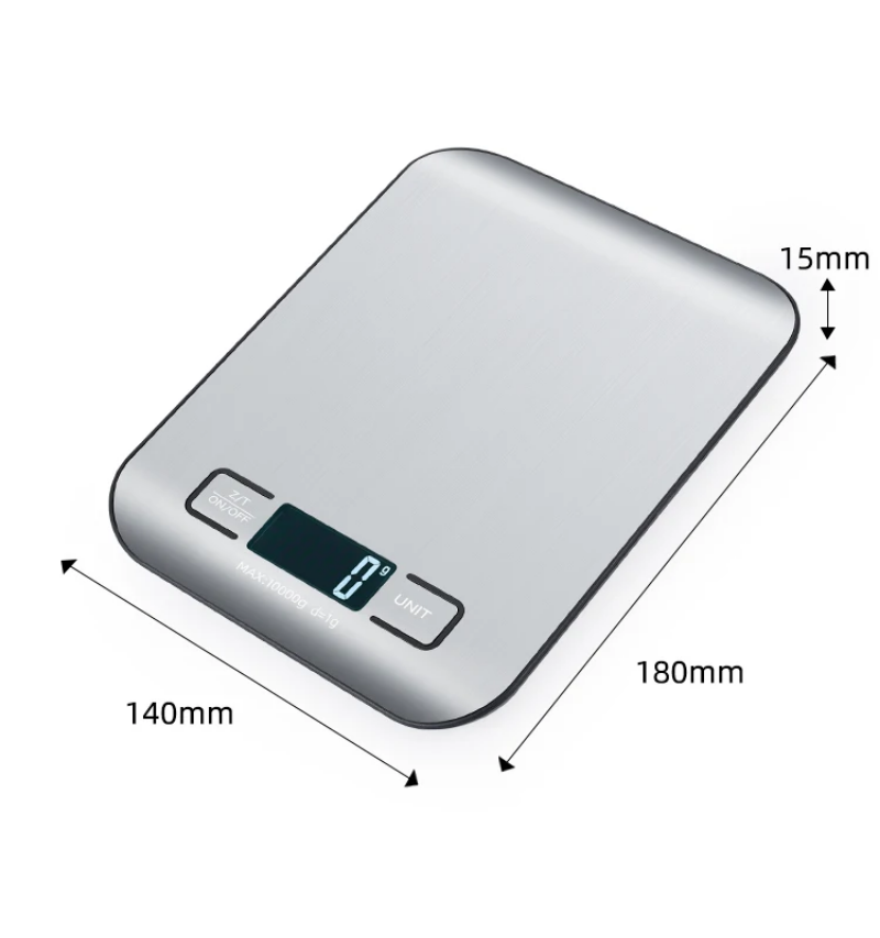 Stainless steel digital LCD weighing scales - metric unit scales