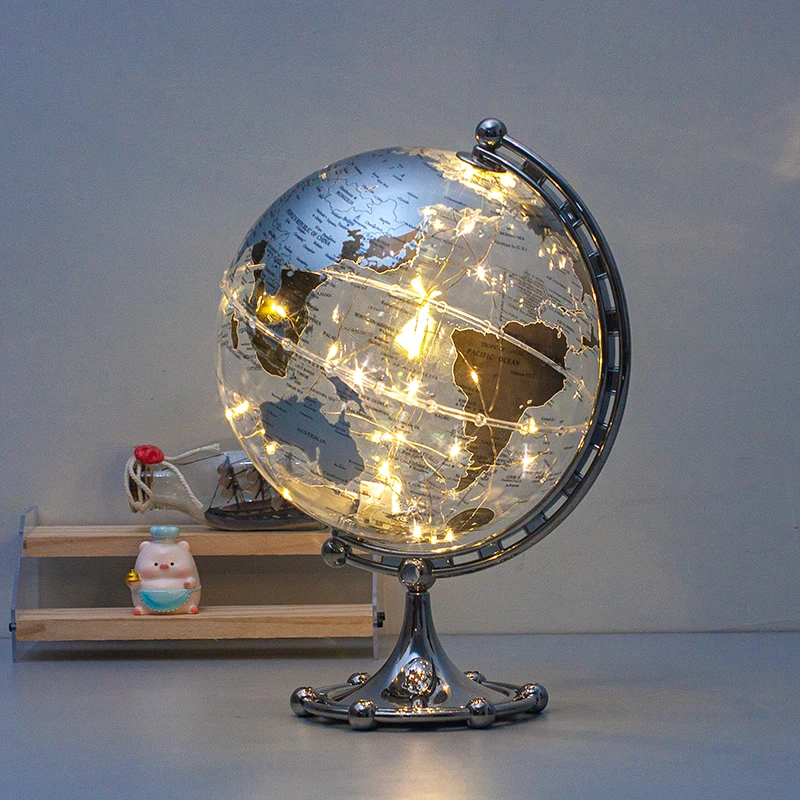 Gorgeous LED string light globe with gold stand