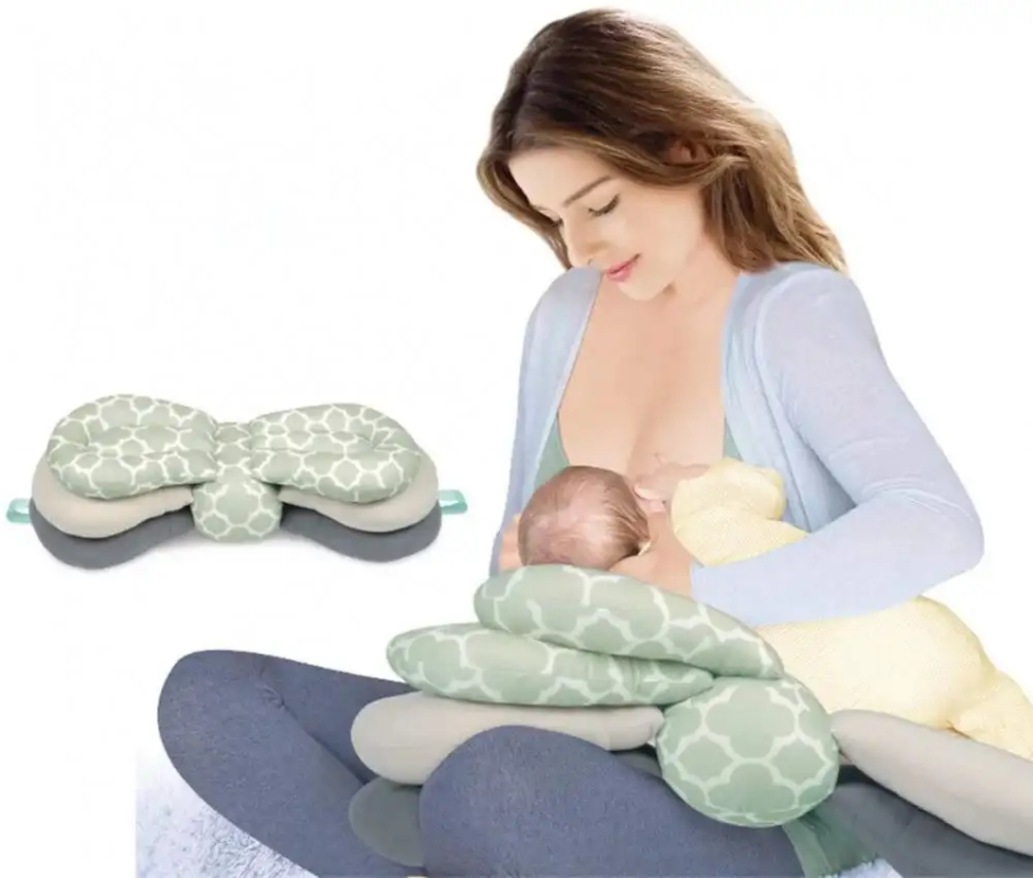 Portable and 3 layer adjustable nursing pillow, comfort for baby and hands free for you