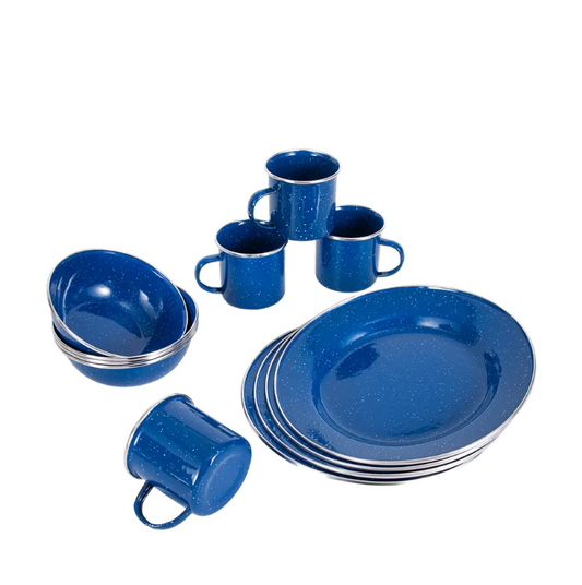 Deluxe camping 24PCS set - all cutlery, cups, bowls and plates included