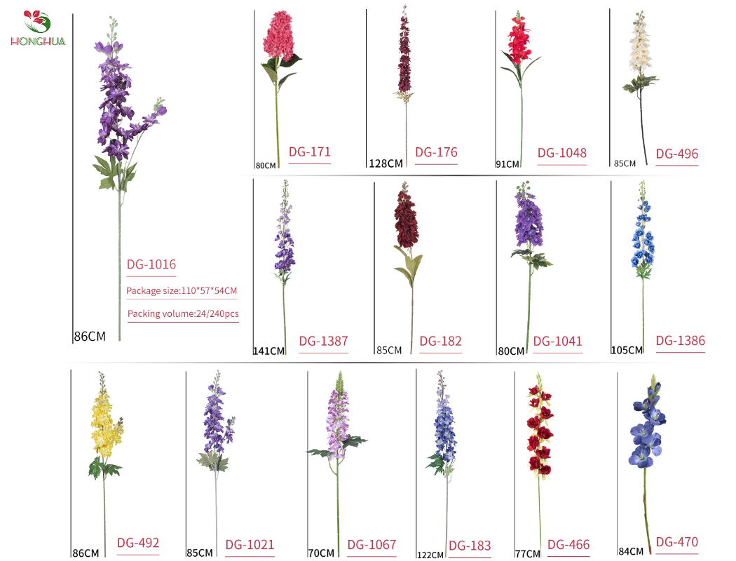 Long single stem flower arrangements - faux flowers for indoor decorations