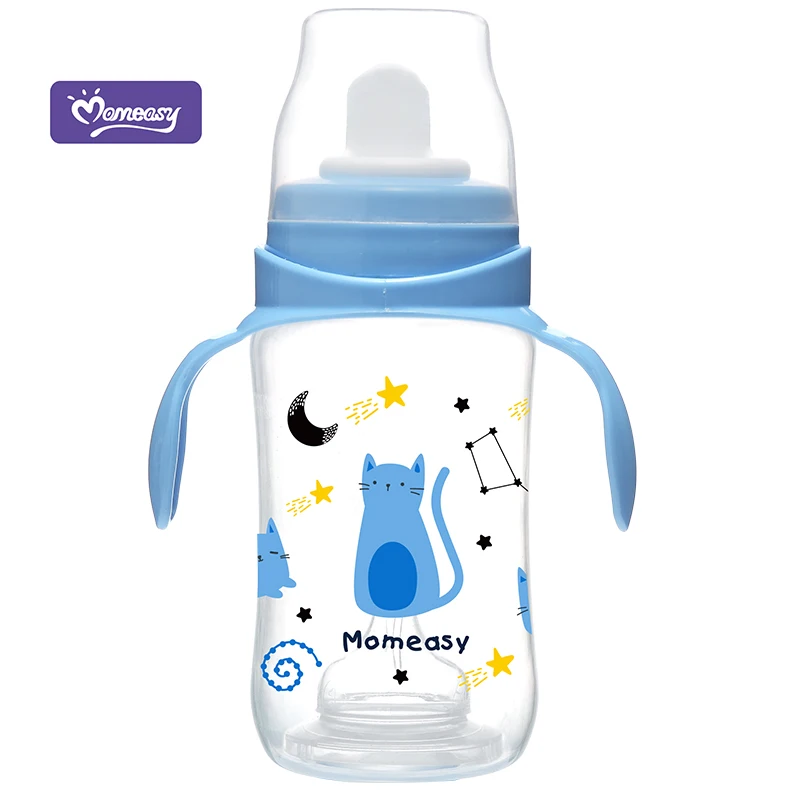 360ml plastic juice bottle with handles for older babies - included anti colic nipple for bedtime milk