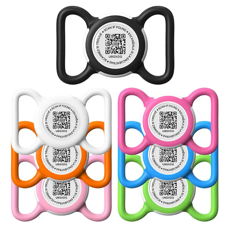 Silicone pet ID tag for tracking - shockproof and waterproof casing - NO FEES