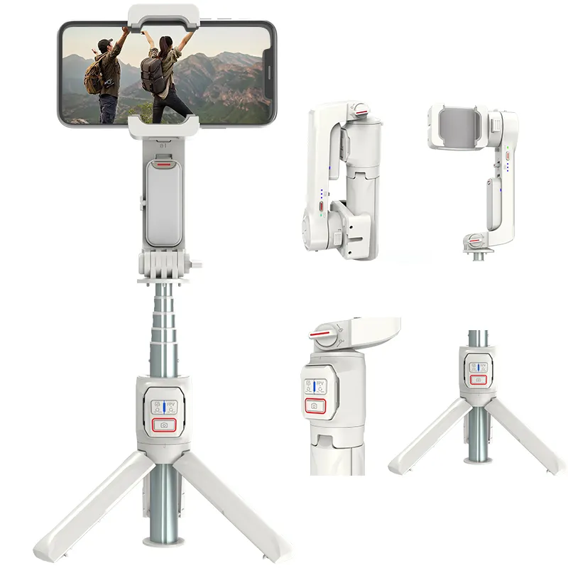 Foldable, portable, handheld phone gimbal - adjustable with tripod stand