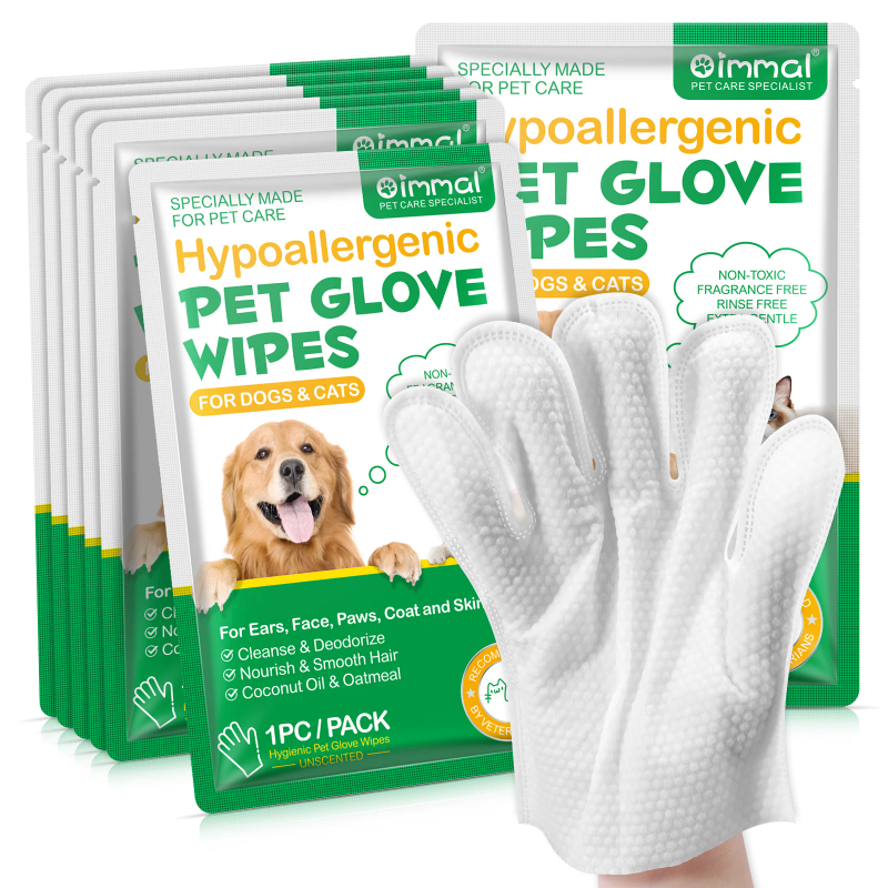 Disposable hypoallergenic pet grooming gloves