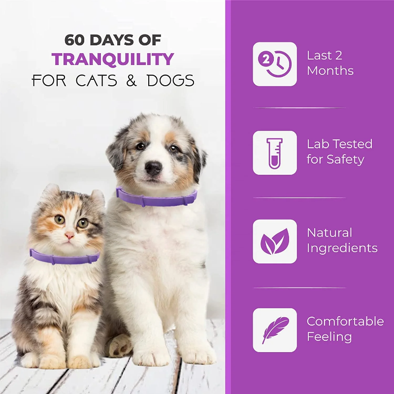 Calming collar to reduce pet anxiety - long lasting effects