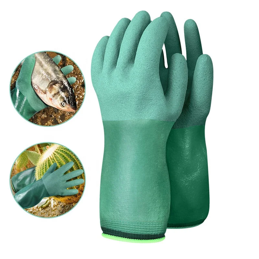 Long sleeve, thorn proof gardening gloves - waterproof and nitrile coated gloves