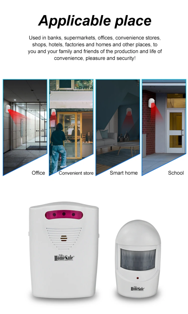 High quality wireless outdoor security alarm - waterproof, loud sound, flashing alarm