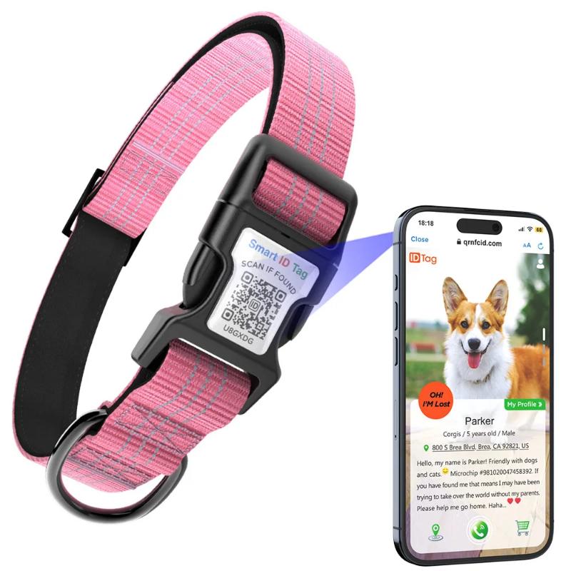 Durable smart QR code pe collar tracking - NO FEE