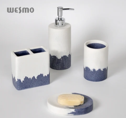 Decorative bathroom accessories - delicate ceramic full bathroom set