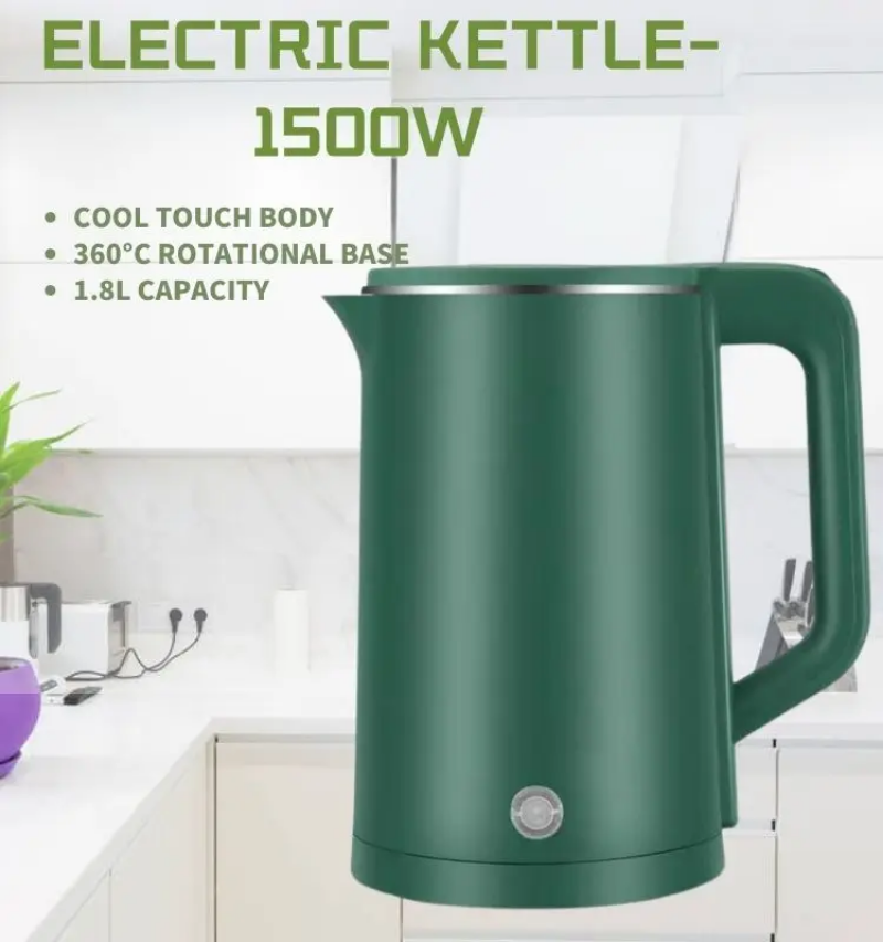 Electric kettles with 1.5L capacity and 360° rotational base