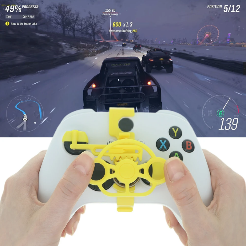 Racing simulator steering wheel attachment for Xbox controller