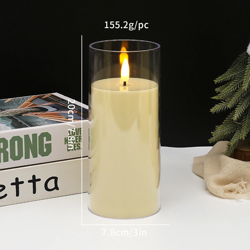 LED battery operated decorative candles in acrylic tower base