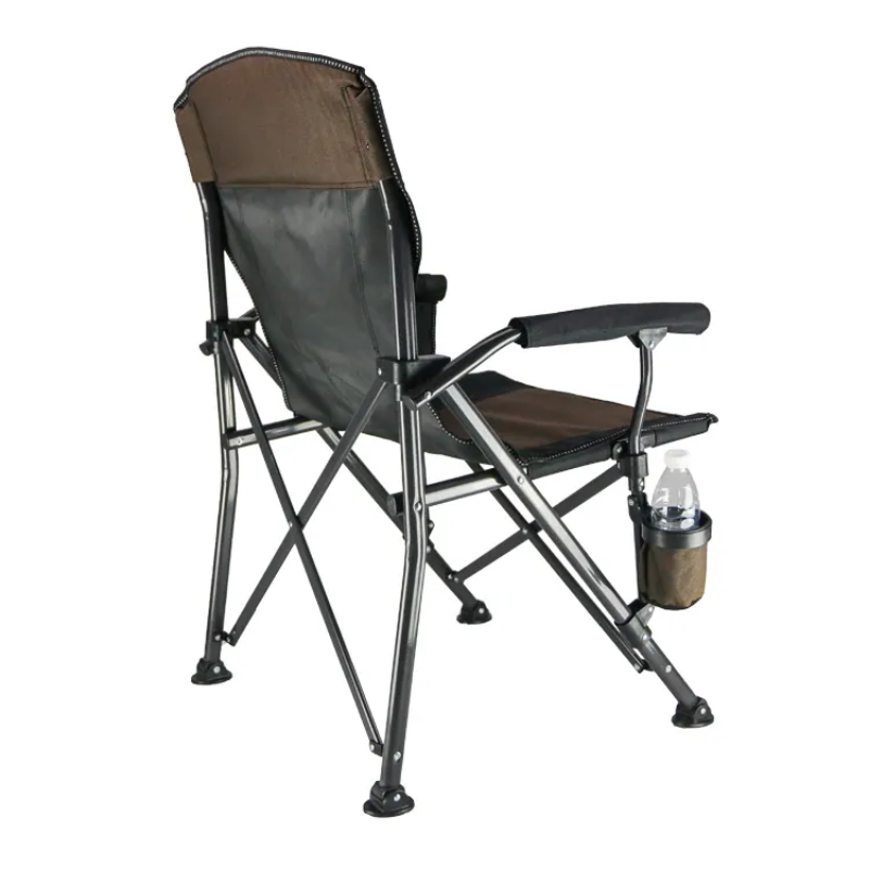 Strong, adjustable and portable camping chair with pockets and cup holder