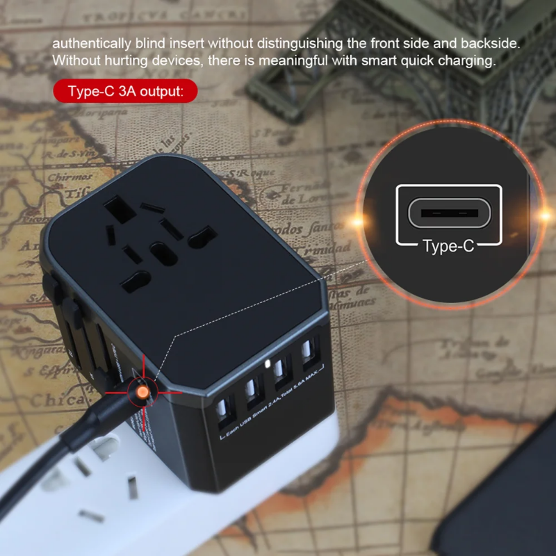 All in one travel adaptor cube - 5 USB outlets