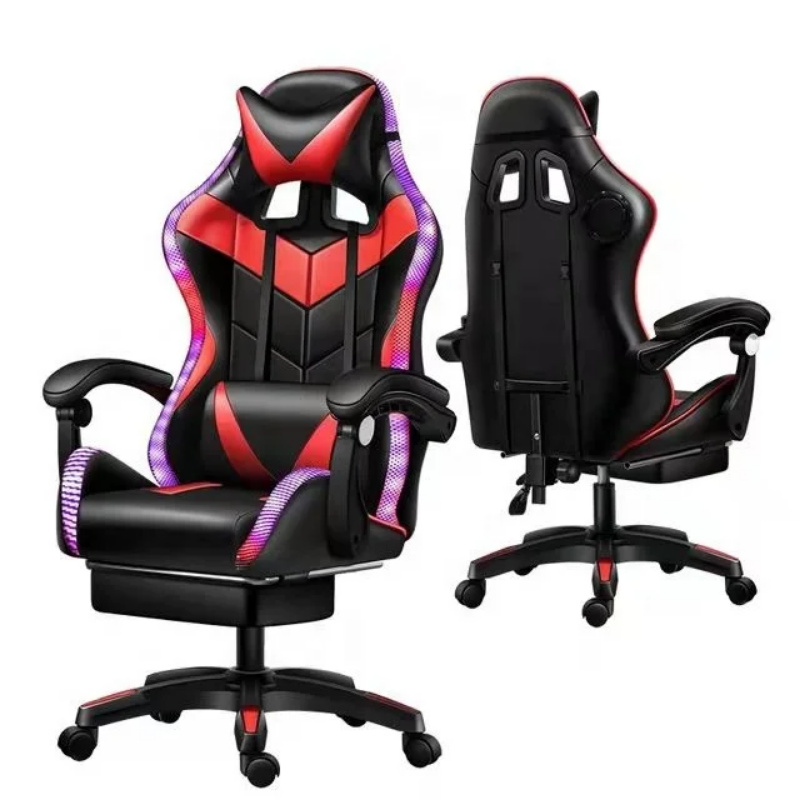 High quality, comfy gaming chair - nylon base with wheels and footrest