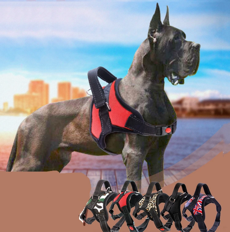 Breathable and heavy duty, reflective dog harness with handle