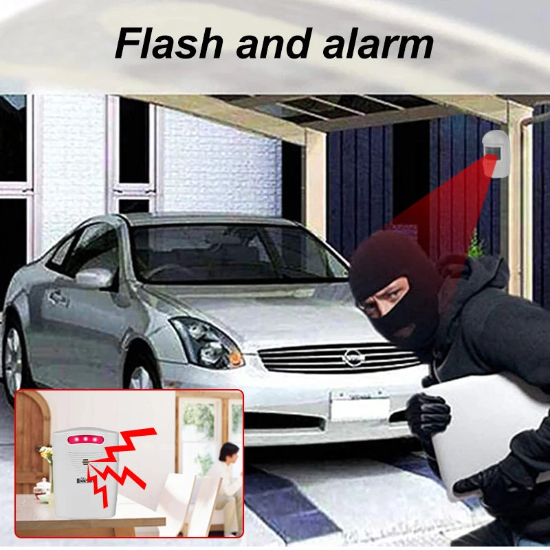 High quality wireless outdoor security alarm - waterproof, loud sound, flashing alarm