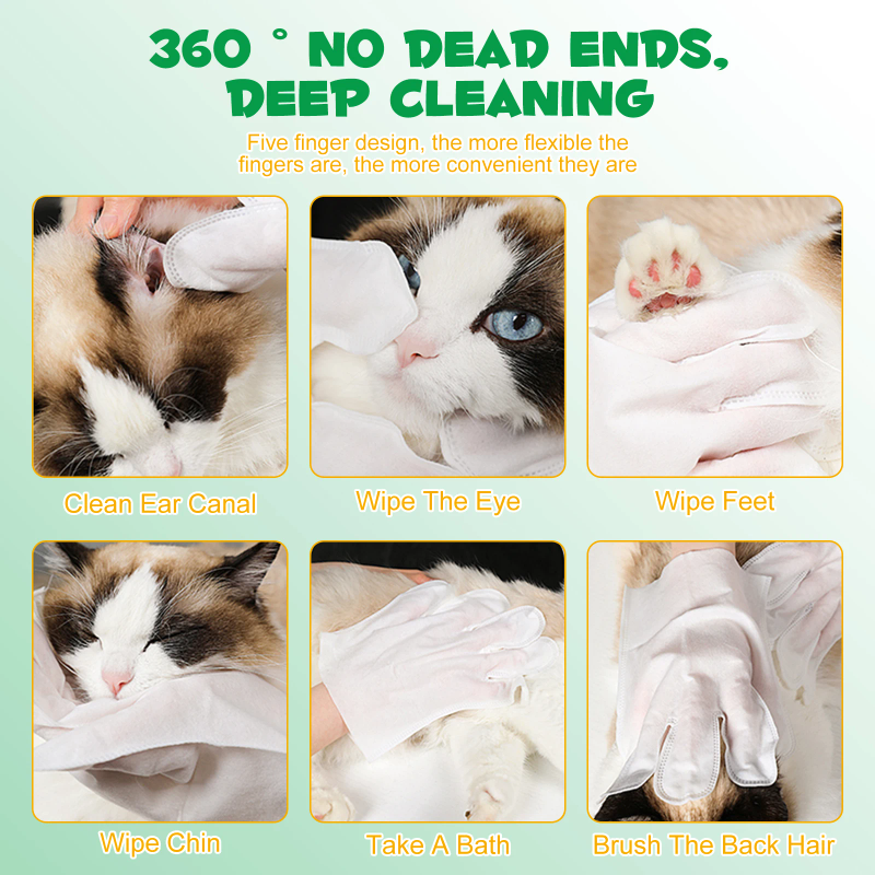 Disposable hypoallergenic pet grooming gloves