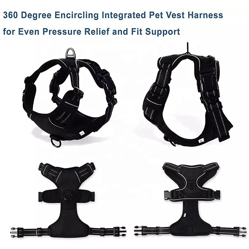 Polyester, breathable and durable harness for strong dogs