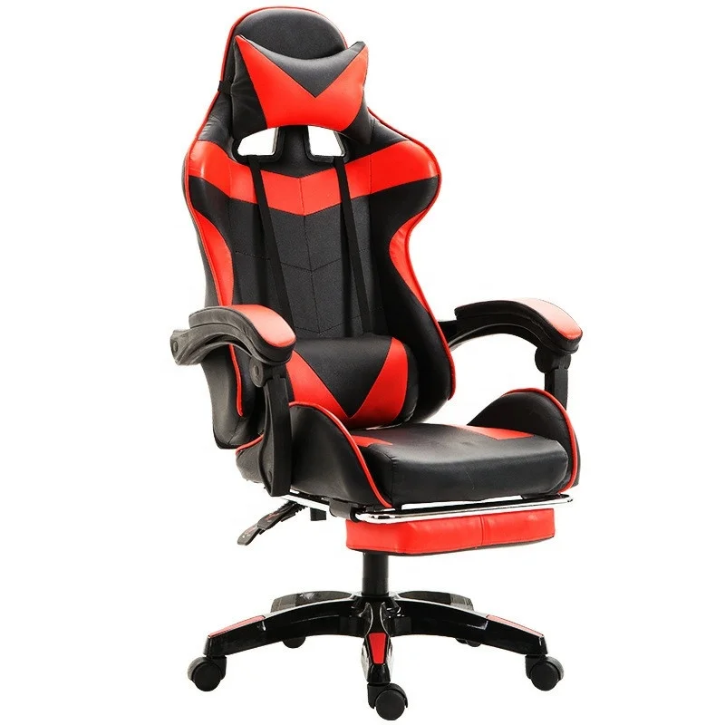 High quality, comfy gaming chair - nylon base with wheels and footrest