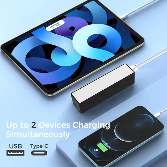 Small, slim, pocket sized portable charger - USB and type C charging