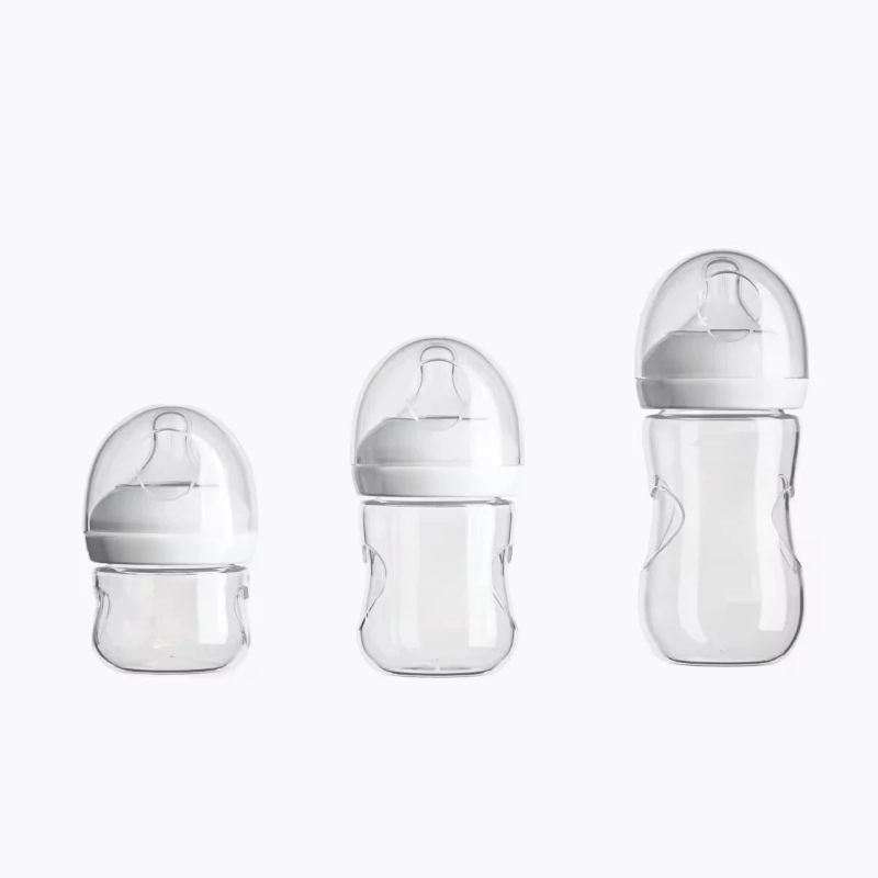 3 size choice clear baby bottle - BPA FREE silicone nipple