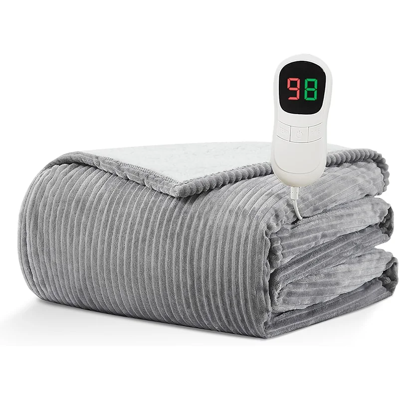 10 heating modes electric heated fleece blanket