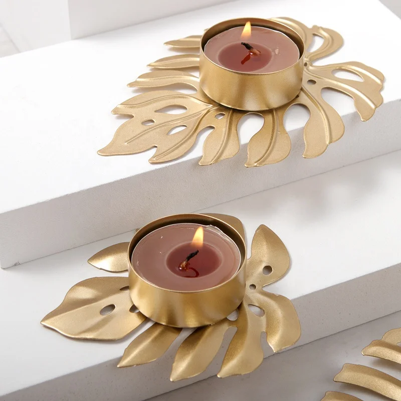 Metal plate candle holder for decoration and practical use