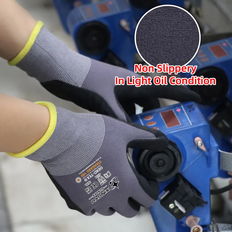 Nylon/Spandex garden and work gloves - breathable with no slip grip material