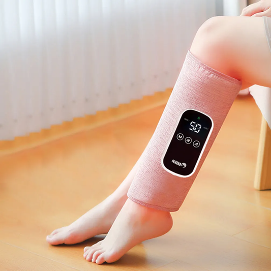 Wireless air compression heating knee and lower leg massager