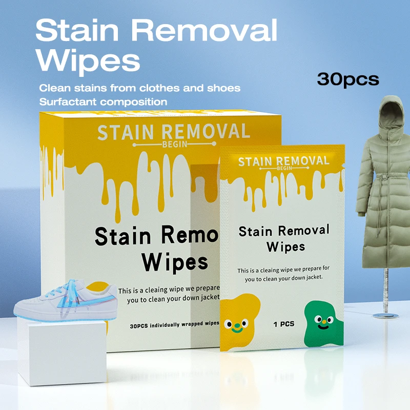 30pc box stain removal wipes, rapid and effective quick cleaning