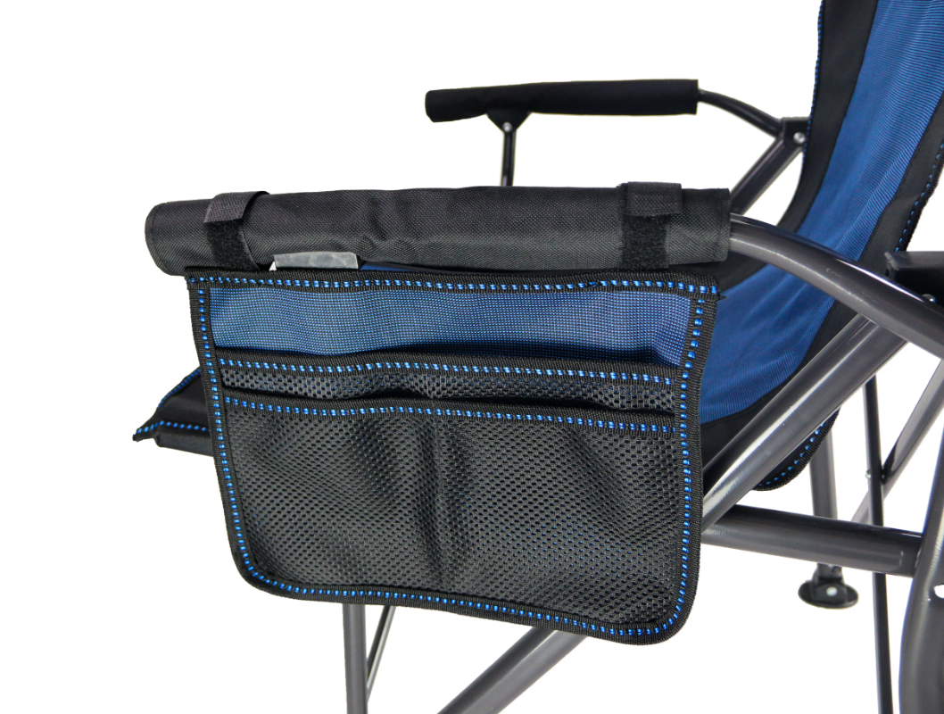 Strong, adjustable and portable camping chair with pockets and cup holder