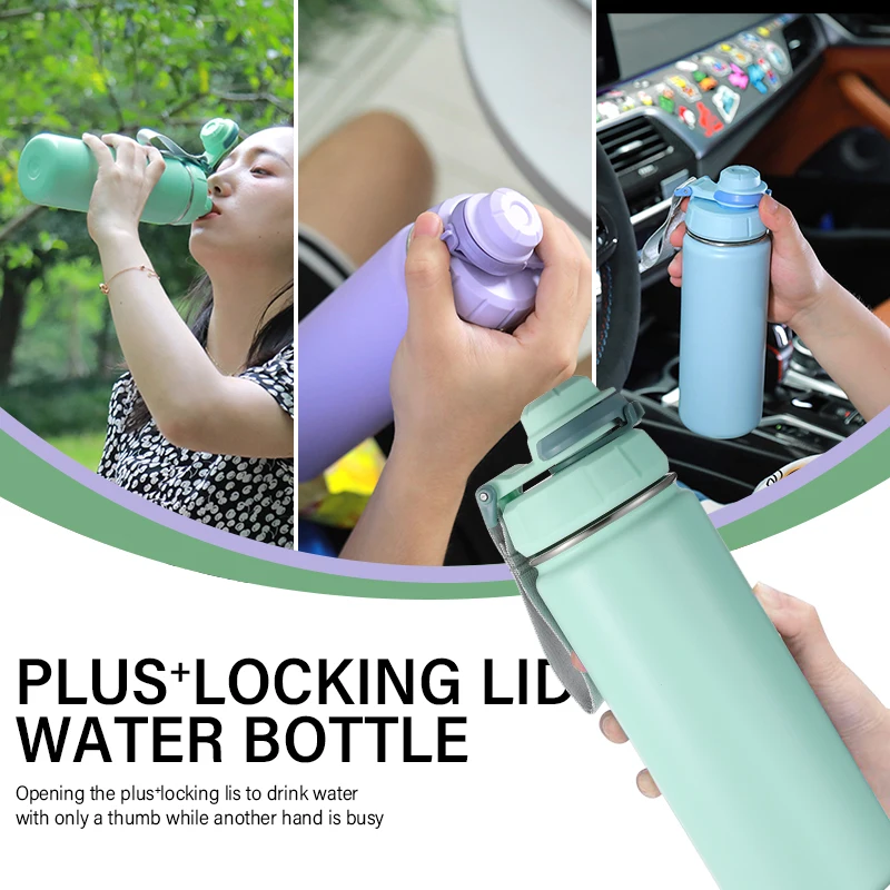 Double wall insulated flask for hot and cold beverages - with flip top lid