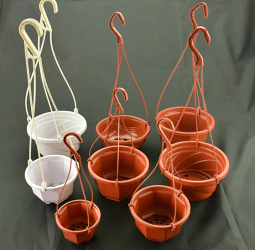 Hanging plant pots, plastic wall hanging planters with drain holes